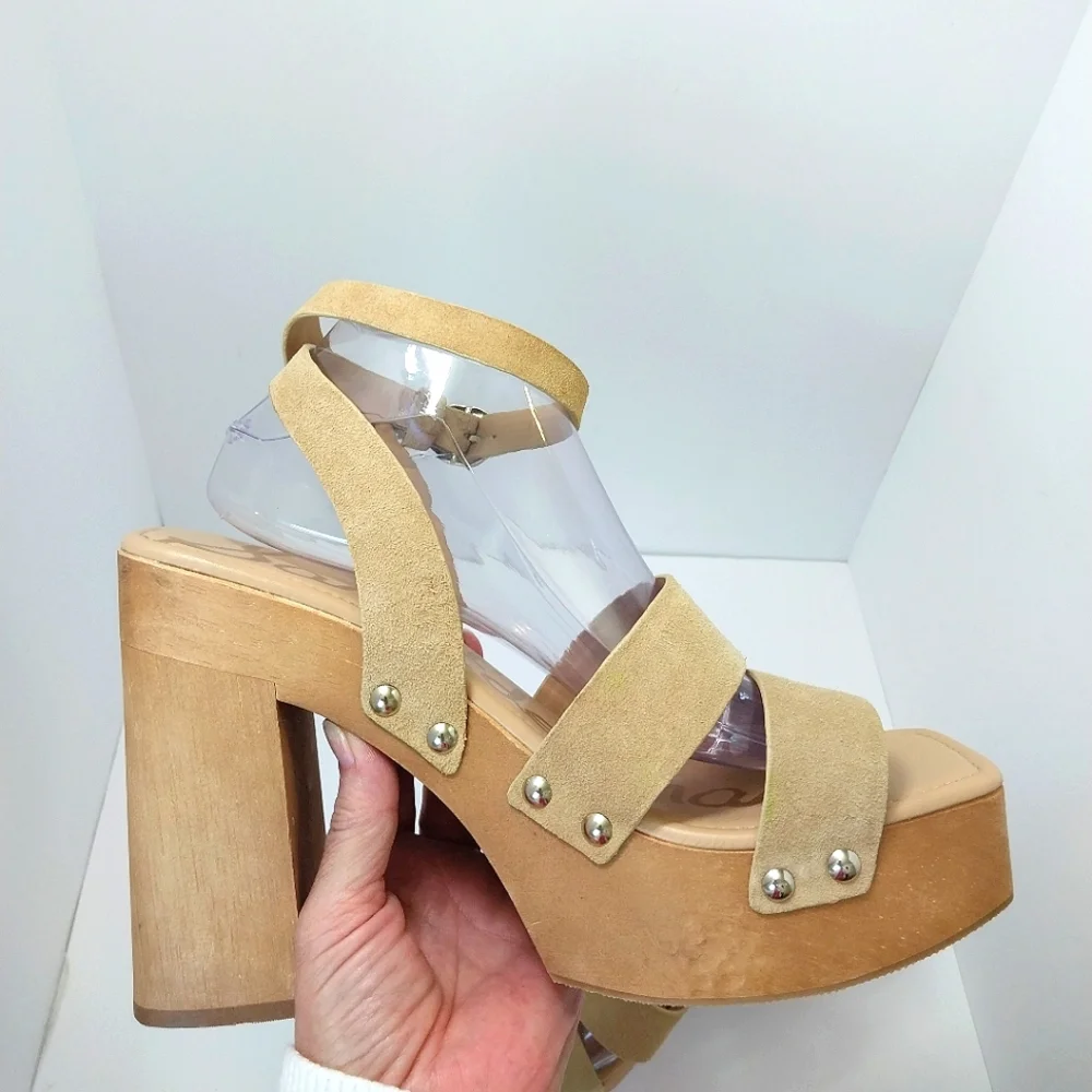 Sam Edelman Rosalind Suede Leather‎ Platform Sandals, Size 10| EUR 40